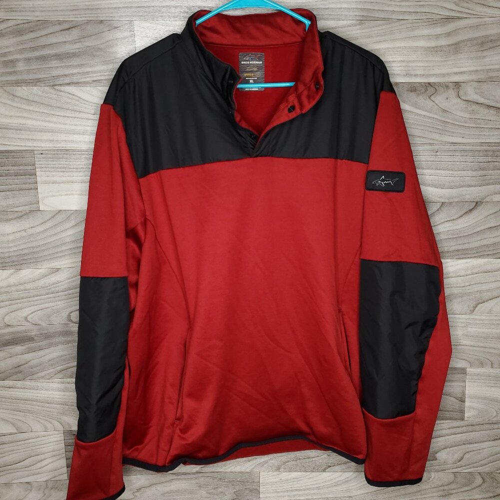 Greg Norman for Tasso Elba Hydro Tech Fleece Lined Pullover Jacket Sz XL Red